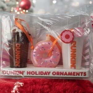 Dunkin’ Holiday Ornaments Trio Donut Latte Coffee Drinks